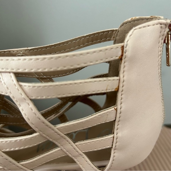 Lilley Cream Cage Heels Gladiator Sandal Tan Open Toe Casual Cocktail Neutral - Picture 11 of 14